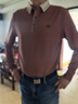 THOM BKDINR高端男士長(cháng)袖t恤2025春秋薄款中年爸爸翻領(lǐng)POLO打底衫秋裝上衣服 16823皮紅長(cháng)袖 【春秋款】 L 170【建議115-130斤】 曬單實(shí)拍圖