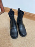 ZHR短靴女2025秋冬新款粗跟樂(lè )福襪靴女加絨瘦瘦靴子女 BL638A 黑色36 曬單實(shí)拍圖