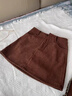 浪莎復古燈芯絨包臀短裙女秋冬季2025新款高級感小個(gè)子高腰a字半身裙 咖啡色 M 【適合95-110斤】 曬單實(shí)拍圖