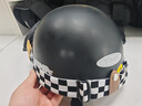 野馬（YEMA）頭盔3c認證新國標A類(lèi)復古個(gè)性半盔四季通用男女士機車(chē)瓢盔電動(dòng)摩托車(chē)安全帽 皮亞黑+黑茶風(fēng)鏡 均碼 曬單實(shí)拍圖