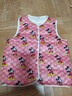 MANIYADAISHU兒童馬甲男童女童背心嬰兒寶寶坎肩內外兩面穿印花內膽棉衣 米老鼠（粉色） 130 曬單實(shí)拍圖