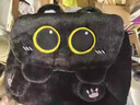 羅小黑大眼貓玩偶百搭毛絨羅小黑可愛(ài)喵咪黑色雙肩包斜挎包日系卡通立體 黑色大眼貓 曬單實(shí)拍圖