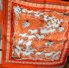愛(ài)馬仕（HERMES）方巾 美洲野馬圖案印花絲巾女士方巾 節日送禮 橙色H043941S 13 55*55cm 曬單實(shí)拍圖