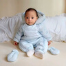 G.duck嬰兒羽絨服連體衣冬季寶寶外出服小月齡衣服冬裝加厚保暖羽絨爬服 baby藍（送手套腳套 ） 66 cm 充絨量97g 曬單實(shí)拍圖