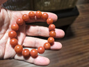石玥珠寶收藏級11-12mm保山南紅瑪瑙手串轉運珠手鏈男女士款 水晶瑪瑙 曬單實(shí)拍圖
