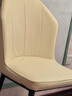 餐椅家用餐桌凳子靠背輕奢高級酒店餐廳意式餐飲茶椅北歐麻將椅子 【熱賣(mài)推薦】米白色【優(yōu)質(zhì)皮革/烤漆黑腿】 曬單實(shí)拍圖