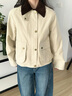 茵曼（INMAN）巴恩風(fēng)燈芯絨翻領(lǐng)工裝外套2026春季女裝新款復古寬松夾克上衣 淺杏色 S 曬單實(shí)拍圖