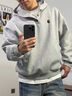 fingercroxx it美式復古連帽衛衣男2026春季寬松休閑百搭套頭衫潮牌連帽上衣 淺灰色【專(zhuān)柜同款】 M 【90-110斤】 曬單實(shí)拍圖