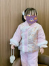 G.duck小黃鴨拜年服女童冬季漢服新款兒童過(guò)年衣服寶寶一周歲禮服唐裝國 粉色鈴鐺 120 (120) 曬單實(shí)拍圖