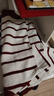 Basic House/百家好復古撞色條紋毛衣秋冬新款設計感圓領(lǐng)開(kāi)衫外套 紅條 M (110-125斤） 曬單實(shí)拍圖
