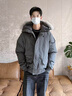 羅蒙美式毛領(lǐng)羽絨棉服男款冬季加厚棉襖保暖連帽棉衣派克服防寒外套男 A2005灰色 XL 約140-160斤 曬單實(shí)拍圖