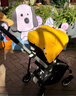 博格步（BUGABOO）荷蘭Bugaboo Bee6博格步多功能輕便城市型雙向可折疊嬰兒推車(chē) 銀架檸檬黃 黑座 曬單實(shí)拍圖