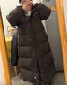 紅袖【pengpeng絨】云朵羽絨服冬季新款女裝90絨立領(lǐng)連帽保暖長(cháng)款外套 黑巧克力0B7 M 曬單實(shí)拍圖