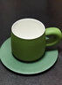 BOSENAIL德國精工輕奢高檔咖啡杯馬克水杯子精致下午茶杯碟套裝送女生禮物 艾草青大號銀彩容量   310ml 曬單實(shí)拍圖