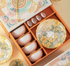 云旭陶瓷碗盤(pán)餐具釉下彩餐具套裝家用碗盤(pán)勺禮盒套裝結婚喬遷之喜禮物 4碗4勺2盤(pán) 曬單實(shí)拍圖