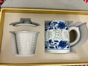 富玉景德鎮青花瓷茶杯茶水分離過(guò)濾泡茶杯個(gè)人專(zhuān)用辦公家用杯子 手繪厚德載物茶漏杯450ml 曬單實(shí)拍圖