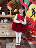 LUSON小O寶童裝 寶寶新年紅色蓬蓬裙女2026女童過(guò)年絲絨拜年背心公主裙 曬單實(shí)拍圖