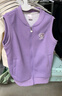 Hello Kitty兒童馬甲春秋款外穿女童針織背心中大童拉鏈開(kāi)衫童裝046紫色140 曬單實(shí)拍圖
