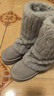 達芙妮毛毛雪地靴女灰色2025冬季新款加厚高筒靴子厚底棉鞋子 曬單實(shí)拍圖