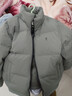 與狼共舞【鵝絨90%】秋冬鎖溫保暖立領(lǐng)工裝外套男士羽絨服 206豆綠 170  曬單實(shí)拍圖