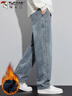 啄木鳥(niǎo)（TUCANO）牛仔褲男秋冬季休閑褲子男士美式潮闊腿直筒長(cháng)褲 深懷舊加絨 3XL 曬單實(shí)拍圖