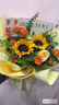 小小金玫鮮花同城配送向日葵玫瑰混搭花束禮物當日達小時(shí)達女友老婆 夏日驕陽(yáng) 2枝向日葵1枝香檳玫2枝橙玫|dyd26 曬單實(shí)拍圖