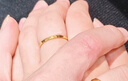 中國珠寶碎碎冰黃金戒指新款素圈指環(huán)足金戒指生日馬年節禮物送女友老婆 碎碎冰黃金戒指約1g 【18號】 曬單實(shí)拍圖