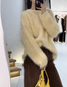 啄木鳥(niǎo)法式奶黃色馬海毛毛衣女外穿秋冬季加厚感水貂絨針織軟糯上衣 奶黃色【冬季新款/設計感/輕奢/氣質(zhì)/簡(jiǎn)約ins/ L 105-120斤 曬單實(shí)拍圖