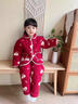 帕皮猴女兒童珊瑚絨睡衣冬季2025新款寶寶中國紅三層夾棉加絨厚小孩家居 紅色 90 碼建議1-2歲（身高85左右） 曬單實(shí)拍圖