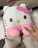 hellokitty可愛(ài)暖腳寶暖足神器加熱水袋取暖捂腳墊腳冷桌下取暖 床上熱水袋粉貓咪(單暖腳款 曬單實(shí)拍圖