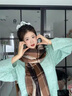 CRANTA KOMEIA圍巾女2025新款冬季長(cháng)披肩保暖格子圍脖生日元旦禮物送女生女友 卡其 高級感新年禮物送老婆女朋友實(shí)用高檔 曬單實(shí)拍圖