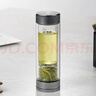 希諾雙層玻璃杯磁吸式茶水分離杯子男高檔茶杯水杯XN-7013煙灰 370mL 曬單實(shí)拍圖