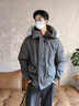 羅蒙美式毛領(lǐng)羽絨棉服男款冬季加厚棉襖保暖連帽棉衣派克服防寒外套男 A2005灰色 XL 約140-160斤 曬單實(shí)拍圖