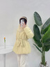 謎秀小暖爐黃色收腰羽絨服女2025秋冬可拆卸狐貍毛領(lǐng)輕便保暖中長(cháng)外套 黃色 L 曬單實(shí)拍圖