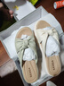 森達拖鞋女夏季外穿高顏值羊皮厚底增高一字拖涼鞋4RO39BT4 米色 38 曬單實(shí)拍圖