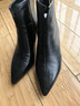 卡美多羊皮靴子女秋冬細跟高跟尖頭短靴優(yōu)雅女人短靴女鞋 黑色 單層 曬單實(shí)拍圖