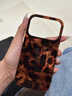 葉余ins感琥珀豹紋適用蘋(píng)果iPhone17pro手機殼新款蘋(píng)果17pro手機殼高級感小眾可愛(ài)少女感半包手機 透孔漩渦殼-IND琥珀色豹紋(單殼) 蘋(píng)果17PRO 曬單實(shí)拍圖