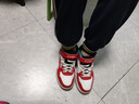 特步（XTEP）兒童童鞋校園高幫時(shí)尚革面潮流學(xué)生板鞋 狀元紅/特步白 35 曬單實(shí)拍圖