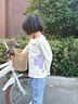 纖絲鳥(niǎo)（TINSINO）兒童T恤女童t恤秋季長(cháng)袖花邊領(lǐng)打底衫中小童上衣 抽象花朵紫 曬單實(shí)拍圖