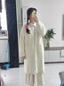 太平鳥(niǎo)女裝針織衫慵懶感長(cháng)款針織開(kāi)衫女冬裝毛衣外套 米白色 M 曬單實(shí)拍圖