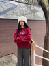 Calvin KleinJeans【新年禮物】女士本命年休閑通勤ck字母印花抓絨圓領(lǐng)短衛衣 WFK-磚紅  S 曬單實(shí)拍圖