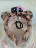 甜美Kitty貓咪豹紋毛絨發(fā)箍女秋冬洗臉?lè )浪瘖y頭箍可愛(ài)卡通發(fā)飾 毛絨【粉色花朵KT貓】1個(gè) 曬單實(shí)拍圖
