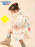 康博女童羽絨服中長(cháng)款2024新款洋氣韓版加厚冬季兒童女孩寶寶保暖外套 米白色 120 曬單實(shí)拍圖