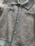 百圖betu女裝春季新款小香風(fēng)撞色短款翻領(lǐng)長(cháng)袖毛衣外套女2401T75 灰蘭 S 曬單實(shí)拍圖