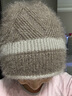 恒源祥帽子松鼠絨雙層針織百搭堆堆帽女士編織韓版保暖帽秋冬帽子 拼接雙層灰駝色 曬單實(shí)拍圖