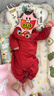 巴厘小豬滿(mǎn)月嬰兒衣服百天禮服新生兒紅色喜慶新年服春季純棉龍寶寶連體衣 瑞獸福袋 73cm 曬單實(shí)拍圖