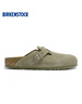 BIRKENSTOCK勃肯德國進(jìn)口新品男女款牛皮絨面革Boston包頭拖鞋 卡其綠窄版1025844 38 曬單實(shí)拍圖