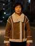 俏聞（QIAOWEN）皮毛一體短外套女2025冬季新款小個(gè)子加厚保暖翻領(lǐng)夾克衫婦女外套 駝色(面料升級版) M 建議（90-115斤） 曬單實(shí)拍圖