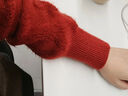 fingercroxxit毛衣女紅色本命年冬季收腰短款修身內搭針織開(kāi)衫小香風(fēng)外套上衣 紅色 【官方正品】 均碼 曬單實(shí)拍圖