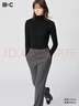 優(yōu)衣庫女裝HEATTECH EXTRA WARM 混紡高領(lǐng)T恤/長(cháng)袖 9%羊絨 478954 478954/09黑色 L 曬單實(shí)拍圖